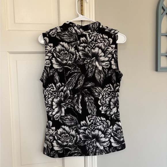 Calvin Klein Black and White Floral Blouse - Picture 3 of 4
